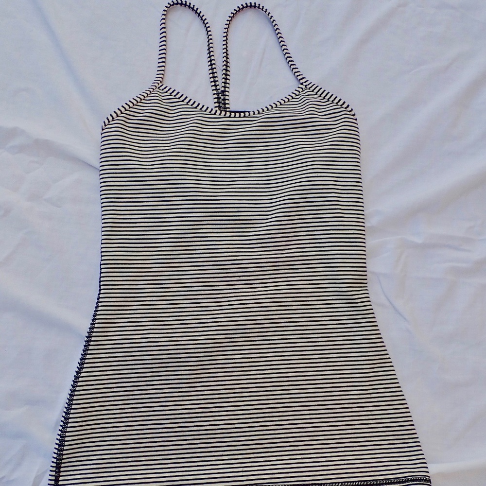 Lululemon Power Y Tank Luon Mod Stripe Black
